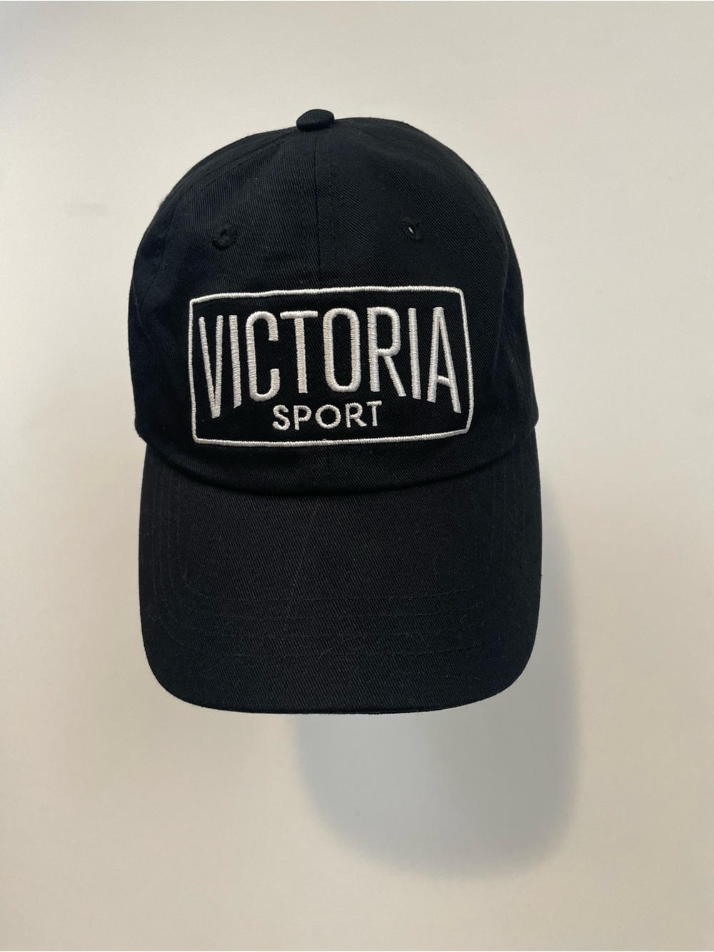 Victoria's Secret Black Baseball Cap with White Embroidered Logo